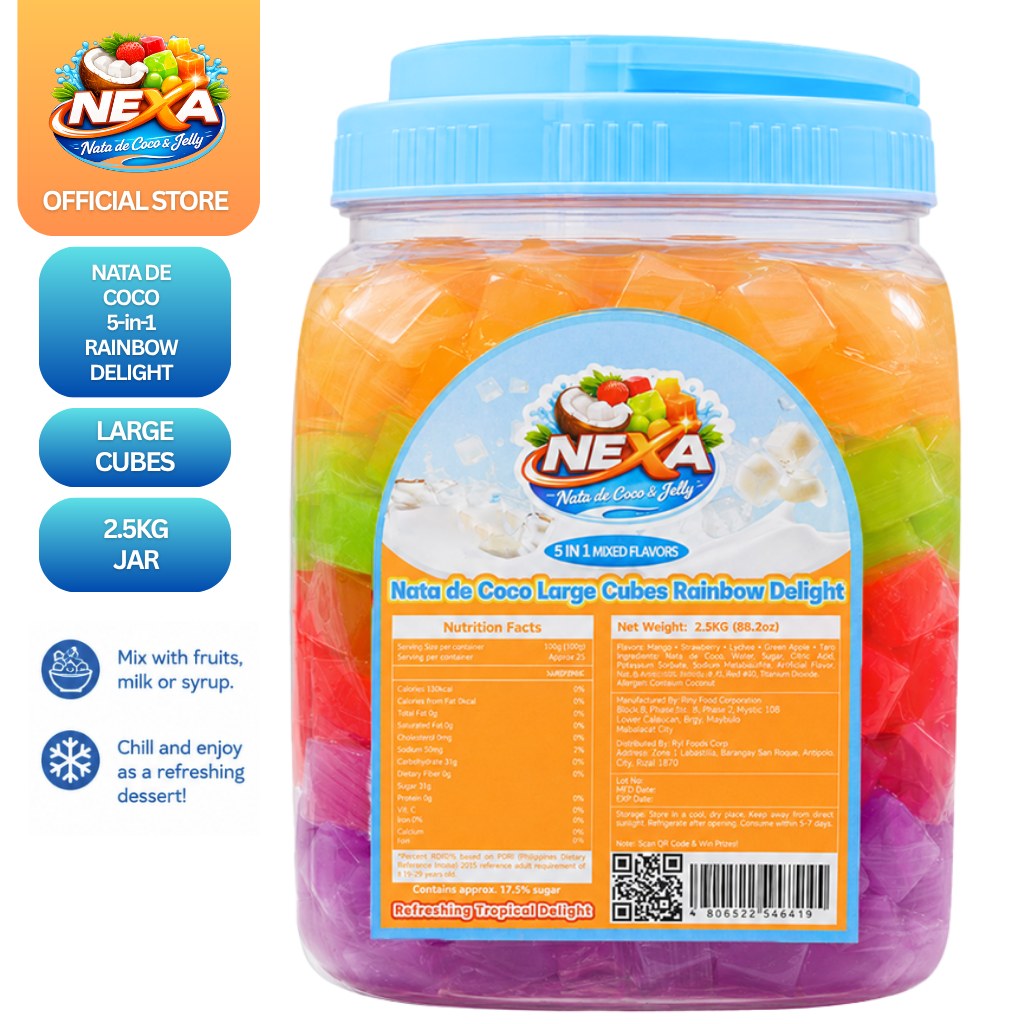 Nata de Coco 5 in 1 Rainbow Delight · 2.5kg Jar